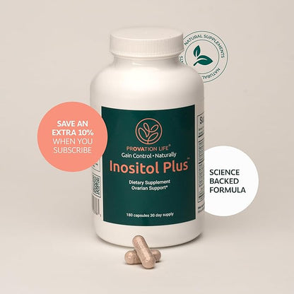 Inositol Plus Supplement for Women | Ovarian Health, Hormone Balance, Fertility, Ovulation | 40:1 Myo-Inositol D-Chiro & 12 Ingredients | Developed by Medical Doctor | 120 Capsules