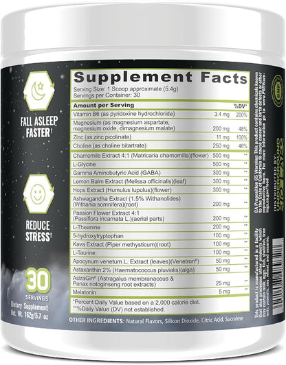 Underground Bio Labs Panda Supps – Sleepy 3.0 Natural Sleep Aid Formula: 5mg Melatonin, 300mg GABA, Chamomile Extract, (Green Apple 30 Servings)