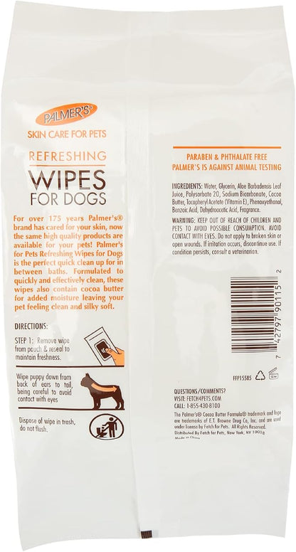 Palmer's for Pets Coconut Oil Refreshing Wipes for Puppies - Palmers Puppy Wipe for Gentle Grooming, 100 Count (Pack of 2)