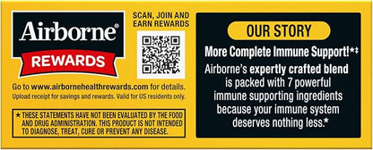 Airborne Immune Support Effervescent Tablets, Zesty Orange Flavor - 10ct with 1000mg Vitamin C + Vitamins A, D, E, Zinc, Selenium, Manganese & Herbal Blend - Sugar‑Free, Gluten‑Free