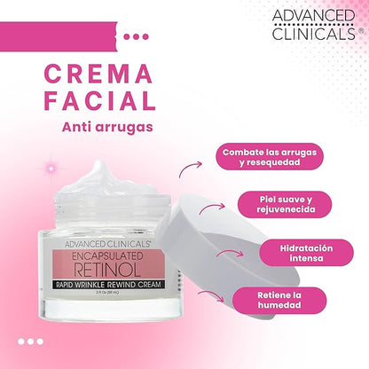 Advanced Clinicals Retinol Cream Face Moisturizer | Encapsulated Retinol Lotion For Face With Ferulic Acid + Vitamin E To Soften Appearance Of Crepey Skin & Look of Fine Lines & Wrinkles, 2.5 Fl Oz