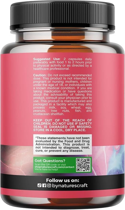 G-Curve Butt and Breast Growth Capsules - Horny Goat Weed Muira Puama & Maca Root for Butt Growth Support - Advanced Herbal Formula - Supports Bigger Butt & Bigger Breast - Easy to Swallow - 60 Count