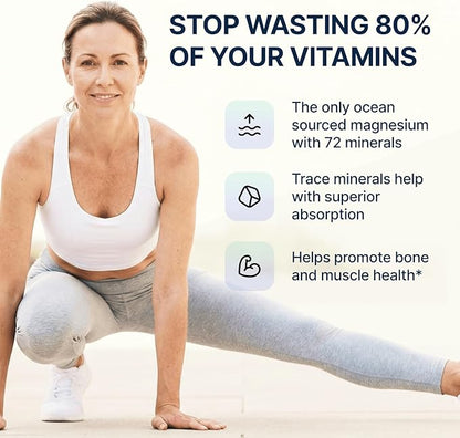 Spectrum 5 Magnesium Complex for Women & Men | Patented Aqua-Ionic® 5X Absorption Technology | 500mg Glycinate, Citrate, Malate + 72 Trace Minerals | Deep Sleep, Leg Cramp Relief & Calm | Non-Laxative