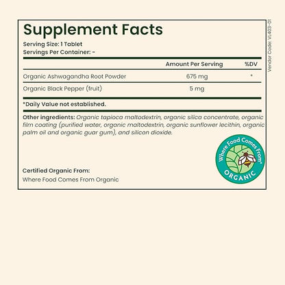 Ashwagandha 675mg - Premium Stress & Anxiety Support Herbal Ashwagandha Supplements - KSM-66 Ashwagandha for Mood, Energy, Focus & Sleep Support - Non-GMO Organic Ashwagandha Capsules