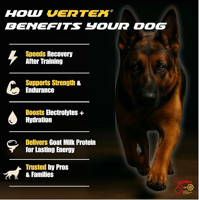 Vertex High-Performance Dog Supplement – Predigested Liver, Whey & Egg Protein – Supports Muscle, Recovery, Fertility, Digestion & Milk Production – Ideal for Working, Breeding & Active Dogs - 4 lbs
