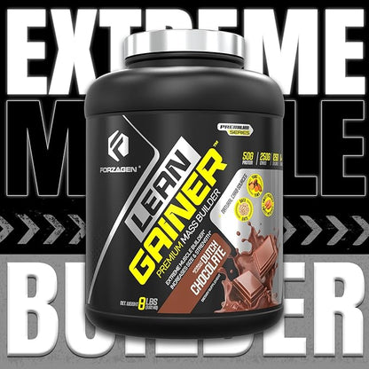 Forzagen Lean Gainer Premium Mass Builder | Mass Gainer Protein Powder for Men & Women | High Calorie Protein, Weight Gain, Bulk, Muscle Building Supplement | Dutch Chocolate, 8 lbs. (11 Servings)