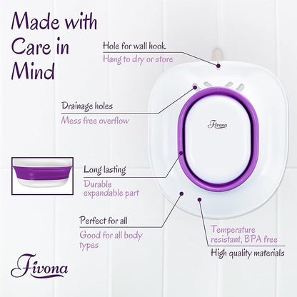 Fivona 3-in-1 Yoni Steam Kit - Bundle of V Steaming Herbs Blue Moon Recipe 1.76 Ounces (2-4 Steams) with Expandable V-Steam Seat and Hand Flusher for Detox, Cleansing, pH Balance and Odor Control
