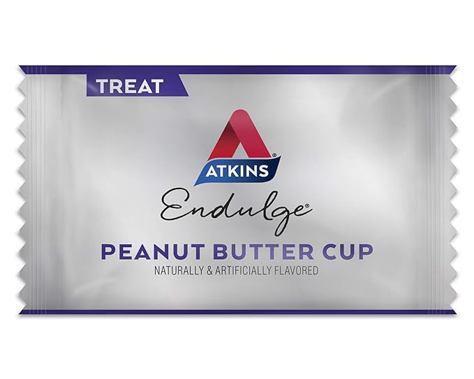 Atkins Caramel Almond Clusters, Gluten Free, High in Fiber, 1g Sugar, 2g Net Carb, Keto Friendly, 20 Count & Endulge Peanut Butter Cups, Dessert Favorite, Low Carb, 0g Sugar, 20 Count