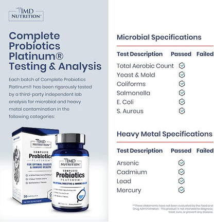 1MD Complete Probiotics Platinum | Supports Digestive Health | with Nourishing Prebiotics, 51 Billion Live CFU, 11 Strains, Dairy-Free | 30 Vegetable Capsules (3-Pack)