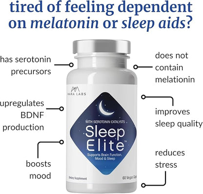 Mara Labs SleepElite | Supports Brain Function, Mood, and Sleep | with Serotonin Catalysts | 30 Servings