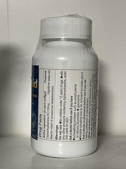 Sleep Aid, Diphenhydramine Softgels 50mg, Easy-to-Swallow, Supports Deeper Restful Sleeping, Non Habit-Forming (220 Counts | Pack of 2)