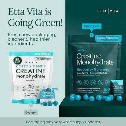 Sugar-Free Creatine Monohydrate Gummies (5g Per Packet) - Potent Creatine Gummies for Men & Women, Supplement for Muscle Support, Cognitive Function - Non-GMO, Gluten-Free, Mucuna Pruriens