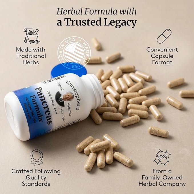 Christopher's Original Formulas Pancreas Formula - Pancreas Cleanse Detox & Repair - Probiotics for Digestive Health - Pack of 5