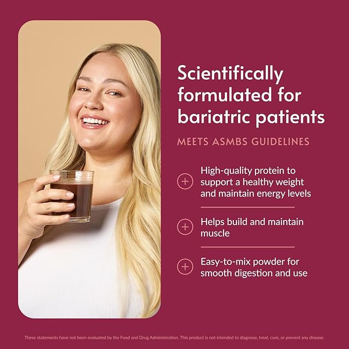 Bariatric Advantage High Protein Meal Replacement Drink Mix, Protein Powder Whey Isolate for Gastric Bypass and Sleeve Gastrectomy Patients, 27g Protein, Lactose Free - Chocolate - 28 Servings