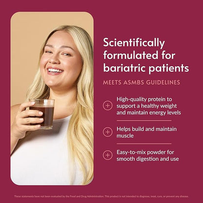 Bariatric Advantage High Protein Meal Replacement Drink Mix, Protein Powder Whey Isolate for Gastric Bypass and Sleeve Gastrectomy Patients, 27g Protein, Lactose Free - Chocolate - 28 Servings
