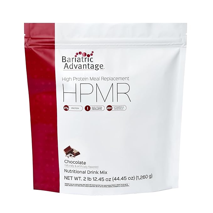 Bariatric Advantage High Protein Meal Replacement Drink Mix, Protein Powder Whey Isolate for Gastric Bypass and Sleeve Gastrectomy Patients, 27g Protein, Lactose Free - Chocolate - 28 Servings