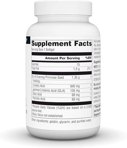 Source Naturals Evening Primrose Oil - Hexane-Free - 1350mg - GLA Yield: 135 mg - Cold-Pressed - 60 Softgels