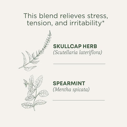 Traditional Medicinals Organic, Stress Ease Tension Relief, Lemon Verbena Mint Tea - Supports Stress Relief - Kosher, Non-GMO, Caffeine-Free, Compostable - 16 Count (Pack of 2)