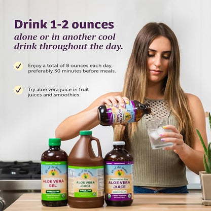 Lily of the Desert Aloe Vera Juice - Whole Leaf Filtered Aloe Vera Drink, Non-GMO Aloe Juice with Natural Digestive Enzymes for Gut Health, Stomach Relief, Wellness, Glowing Skin, 32 Fl Oz (Pack of 2)