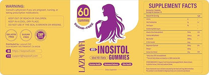 Myo-Inositol & D-Chiro Inositol,Inositol Gummies with Vitamin D3, Magnesium Glycinate, Omega-3, Folate & Zinc, Inositol Supplement Menstrual Cycle for Women-40:1 Ratio-30 Day Supply