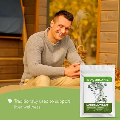 Organic Dandelion Leaf Tea (2 oz.) – Dandelion Leaves – Diente de Leon Organico Hierba - Traditionally Used to Supports Water Balance & Everyday Comfort
