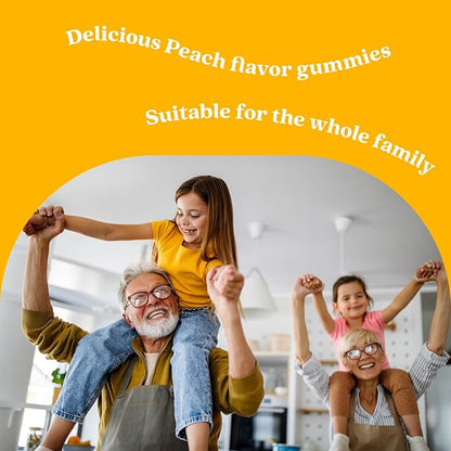 BeLive Organic Omega 3 Gummies - 60 Ct I Vegan Omegas 3 6 7 & 9 from Flaxseed Oil & Sea Buckthorn Fruit Oil, for Kids & Adults, Full Body, Brain & Eye Support, Sugar Free – Peach Flavor