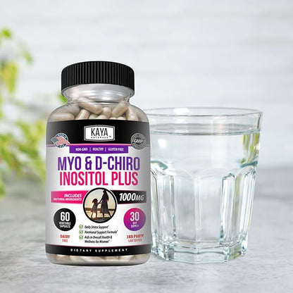 Kaya Naturals Myo & D-Chiro Inositol Plus Support for Women, Vitamin B8-60 Capsules