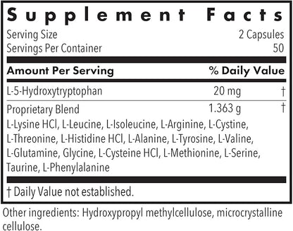 Allergy Research Group Free Aminos Supplement - Lean Muscle Mass Support, Vegetarian Capsules - 100 Count