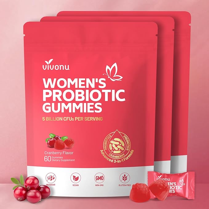 VivoNu Viginal Probiotics for Women, Women Probiotic Gummies (180pcs/3bag)