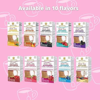 Hyleys Slim Tea Weight Loss Herbal Supplement with Goji Berry - Cleanse and Detox - 50 Tea Bags (6 Pack)