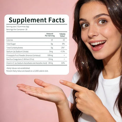 Premium Feminine Balance Gummies for Women – Hawaiian Pineapple Flavor – Supports pH & Daily Wellness – Probiotic Supplement – Vegan, Gluten-Free – 60 Gummies (30 Servings)