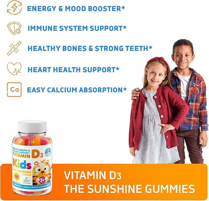 DR. MORITZ Vitamin D3 Gummies for Kids & Adults 2000 IU - High-Absorption Vitamin D Kids Gummies Supplements - Vegetarian, Immune Support D3 for Adults & Kids (60 Count)