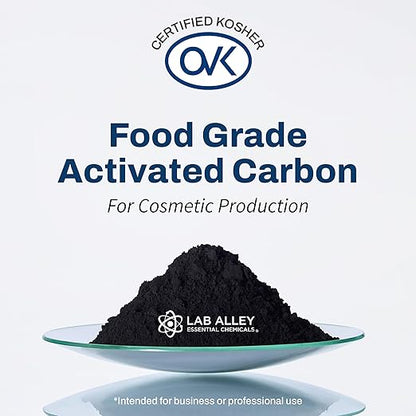 Lab Alley Activated Charcoal Powder, Food Grade, Kosher Certified, Halal, Wood Based, Ideal for Water & Air Filtration, Detoxifying Skincare Products, and Odor Control (5 Pounds)