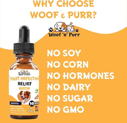 Natural Yeast Infection Treatment for Dogs - Helps to Support Itching Relief, Allergy Relief, Inflammation Relief & More - Itch Relief for Dogs - Dog Ear Infection Treatment - Dog Itch Relief - 1 oz