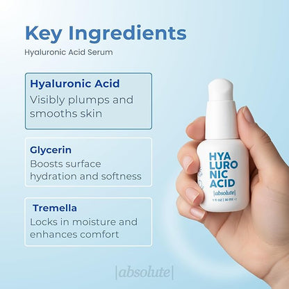Absolute Hyaluronic Acid Hydrating Serum for Visibly Plumper, Smoother Looking Skin