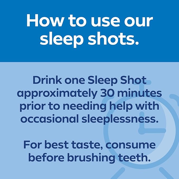 Dream Water Sleep Shots (12 Count) Sleep Aids for Adults - 5mg Melatonin, GABA, 5-HTP - Natural Snoozeberry Flavor (Blue Raspberry) - Liquid Melatonin Supplement - Zero Sugar & Gluten Free - 2.5 oz