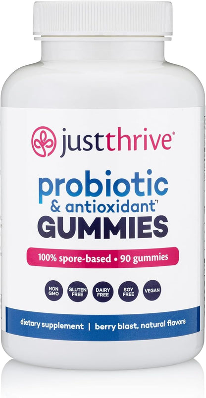 Just Thrive Probiotic Gummies - Kids, Men, and Womens Probiotic - for Digestive and Overall Health, 90 Count