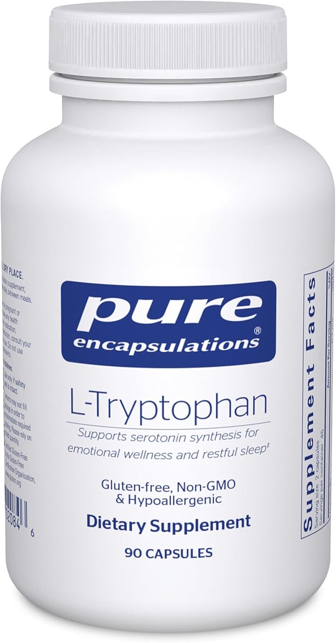 Pure Encapsulations L-Tryptophan | Amino Acid Supplement for Relaxation, Serotonin Support, PMS, and Sleep* | 90 Capsules