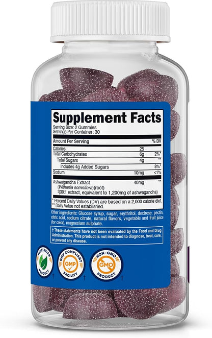 Nutricost Ashwagandha Extract Gummies (Mixed Berry) 60 Gummies for 30 Servings Per Bottle - Vegetarian, GMO Free and Gluten Free