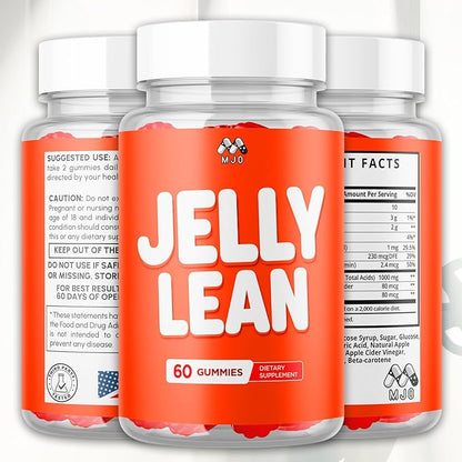 (2 Pack) Jelly Lean Gummies, Official Jelly Lean Gummys with All Natural Ingredients, Advanced JellyLean Health & Wellness Vitamin Formula, Maximum Strength Active Lifestyle Multivitamin (120 Gummies)