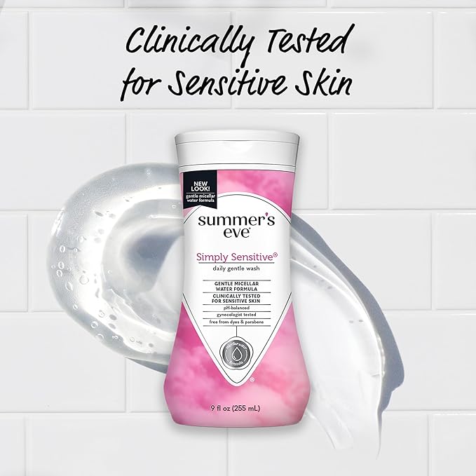 Summer?s Eve Simply Sensitive Daily Gentle Feminine Wash, Removes Odor, pH balanced, 9 fl oz