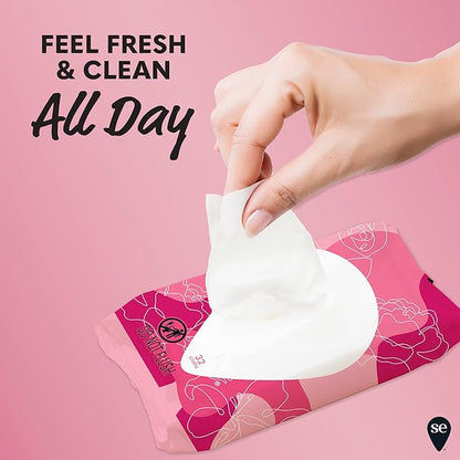 Summer's Eve Sheer Floral Feminine Wipes, Gentle pH-Balanced Formula Helps Control Vaginal Odor, Resealable Pack, 32 Wipes, Pack of 4