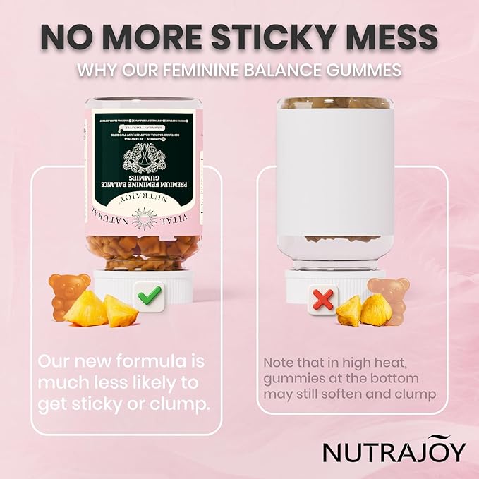 Premium Feminine Balance Gummies, for Women's Ph Health, Vaginal Wellness Support, Immune Support, Energy Support, Hawaiian Pineapple, Vegan Gluten-Free, 60 Gummies