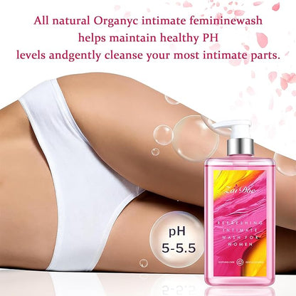 Refreshing Intimate Wash for Women, pH Balance, Gentle Daily Intimate Cleanser, Natural Extracts, Pink, 10.14 fl oz