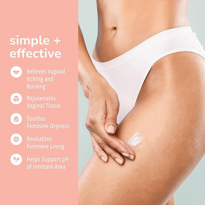 Topical Vulva Cream - Daily Feminine Care Moisturizer Helping with Vaginal Dryness, Burning, Itching, Lubrication & Comfort for Women Estrogen Free, Non-GMO. Omega-7, Vitamin E - 1.76 Fl Oz, 2 Pack