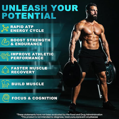 99.99% Creatine Monohydrate Gummies for Men Women 5g, 7-in-1 Pre-Workout Complex with BCAA, Taurine, B12/6 & Electrolytes, 6X Boost Energy, Muscle Strength & Recovery, Brain Focus, Vegan, Sugar Free