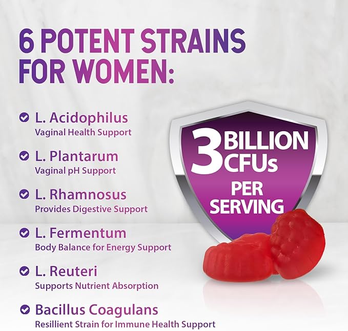 Menopause Supplement Gummies - 3 Billion CFU Per Serving Women's Probiotics - Advanced Menopause Relief Formula for Women with Black Cohosh - Mild Hot Flashes & Night Sweats Support - 60 Gummies