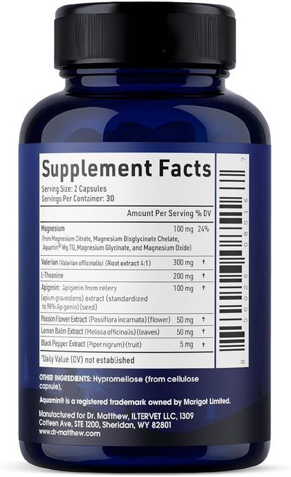 Apigenin Supplement for Sleep. Best Natural Sleep Aid Without Melatonin for Adults. With L-Theanine & Magnesium. Plant-Based Nighttime Support. Apigenina Suplemento.