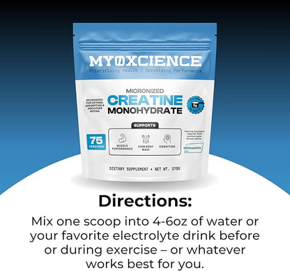 MYOXCIENCE Micronized Creavitalis Creatine | The World’s Purest Micronized Form of Creatine Monohydrate | Supports Muscle Performance, Lean Body Mass, & Cognition | 75 Servings