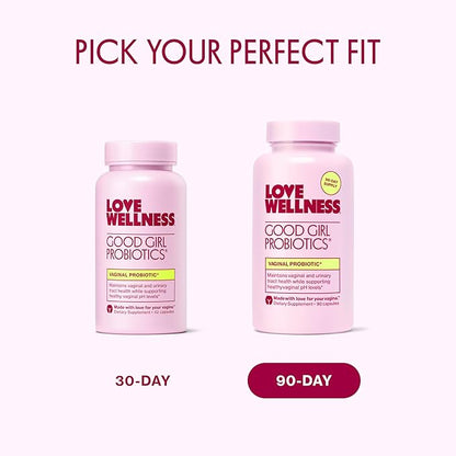 Love Wellness Good Girl Probiotics | Women’s Vaginal Health & pH Balance Supplement | 9-Strain Probiotic for Urinary Tract, Yeast, Odor, & Immune Support | Gluten-Free (42-Day Supply)